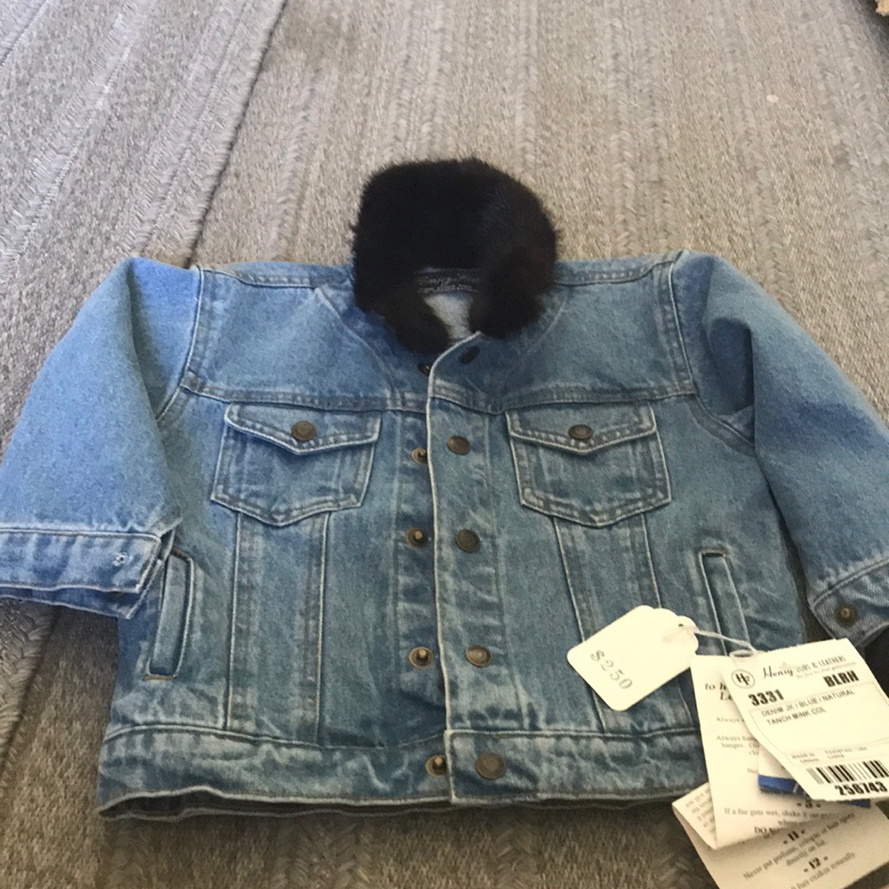Henig Furs! Real fur jean jacket!!!